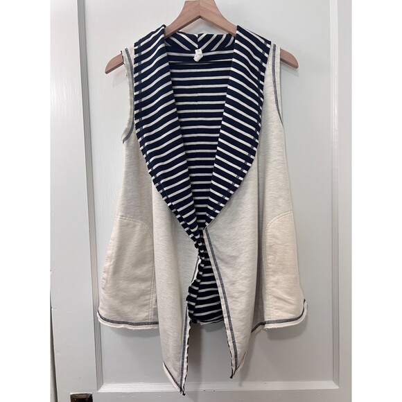 Matilda Jane Women's Full Moon Reversible Vest Navy Blue Cream Stripe Size XS - Picture 1 of 7